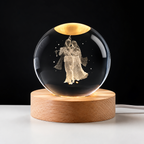 3D Radha Krishna Crystal Ball Night Lamp