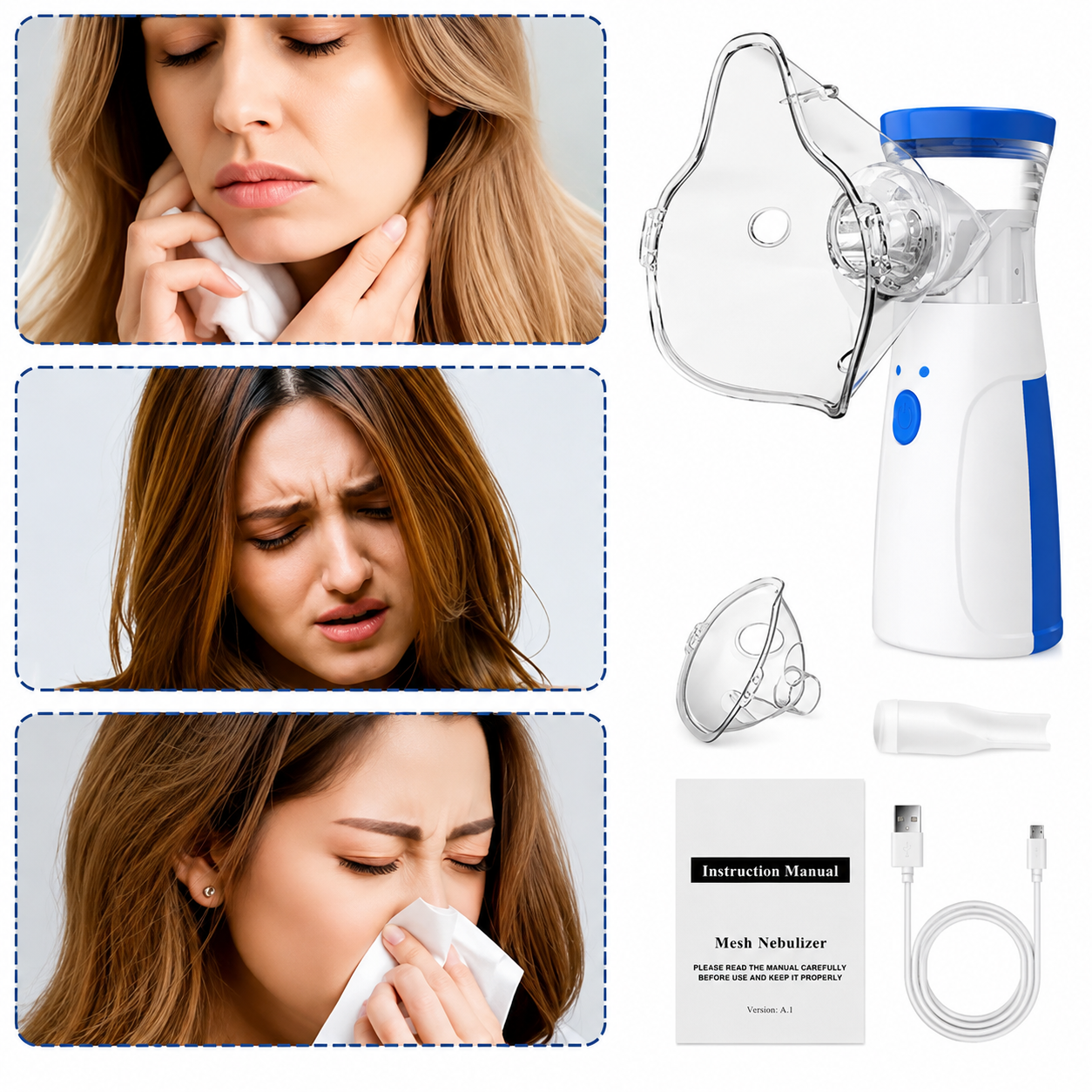 Handheld Portable Mesh Nebulizer | Silent One-Touch Operation |