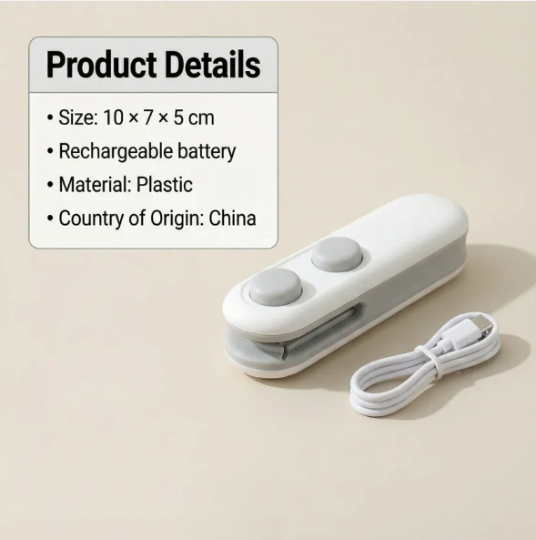 Mini Bag Sealer 2 in 1 Portable Heat Seal & Cutter