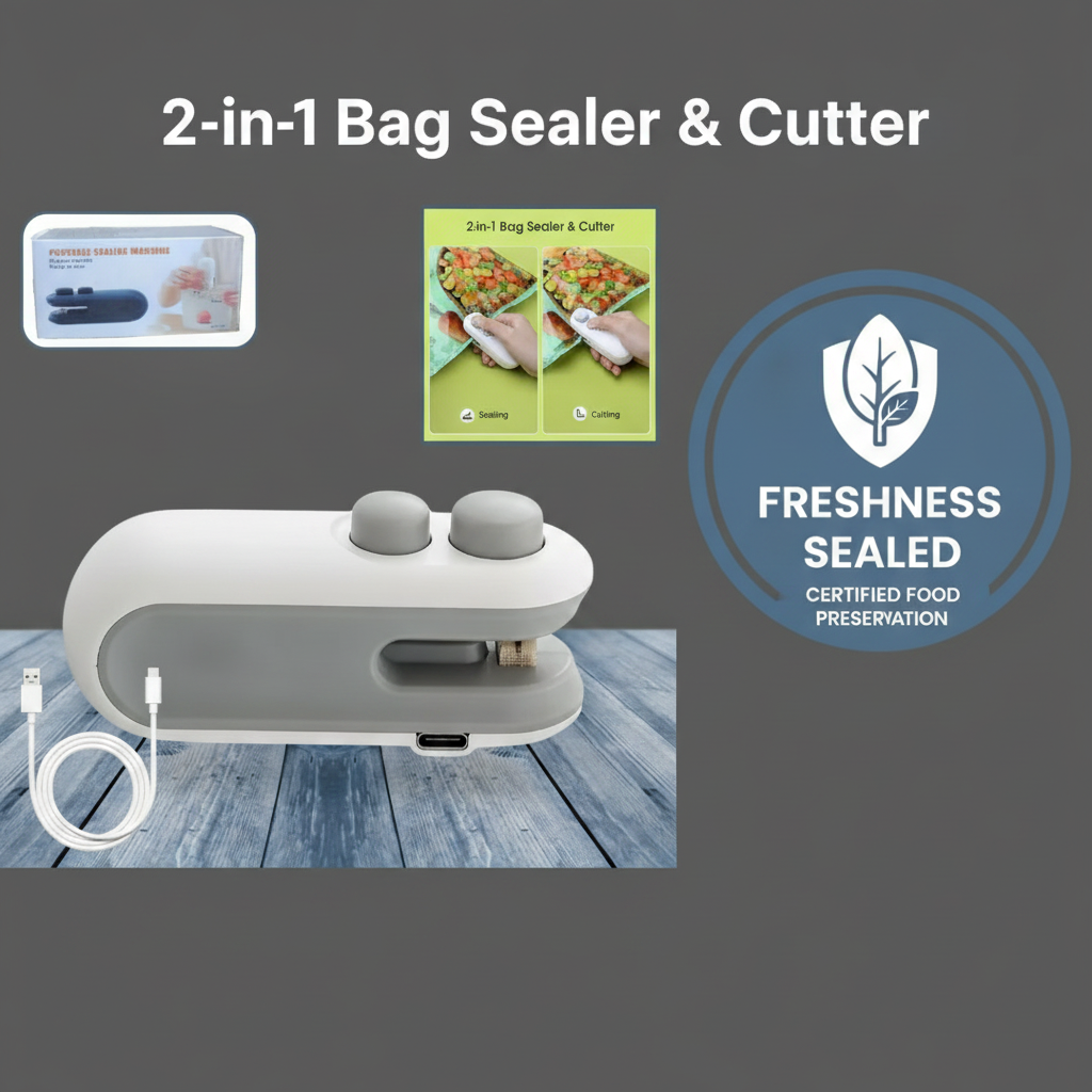 Mini Bag Sealer 2 in 1 Portable Heat Seal & Cutter