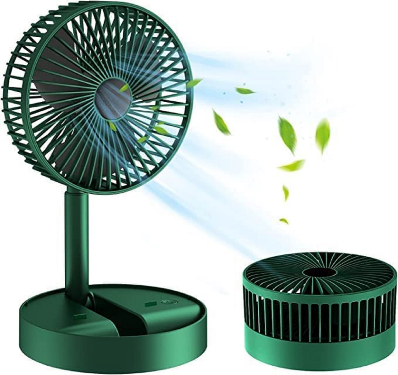 Table Fan (White) – Portable Folding, Rechargeable USB Type-C Fan with 3 Speed Setting