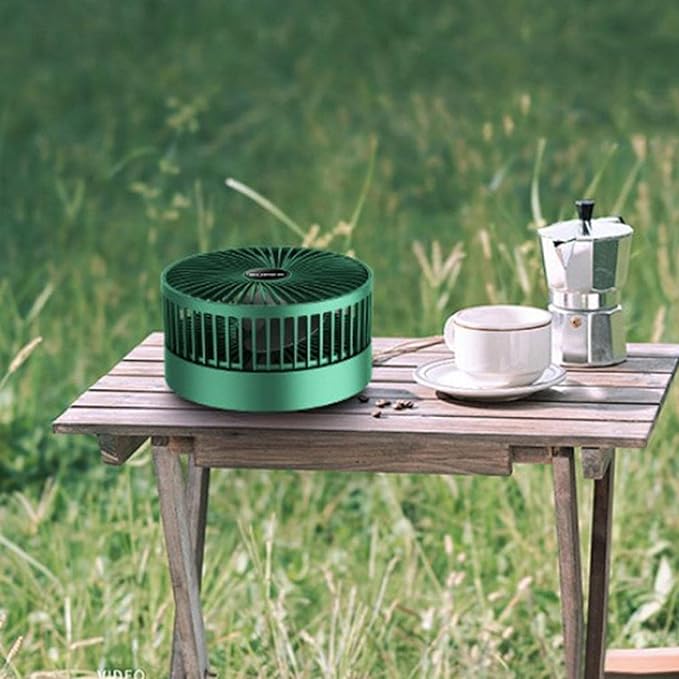 Table Fan (White) – Portable Folding, Rechargeable USB Type-C Fan with 3 Speed Setting